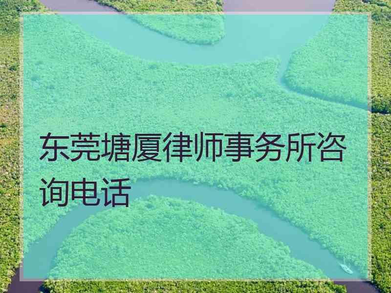 东莞塘厦律师事务所咨询电话