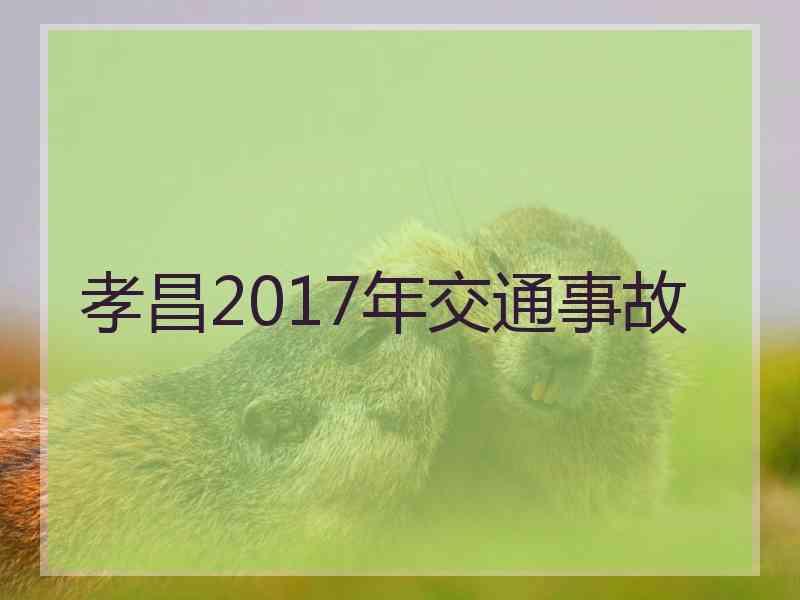 孝昌2017年交通事故