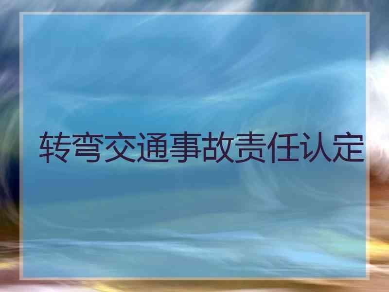 转弯交通事故责任认定