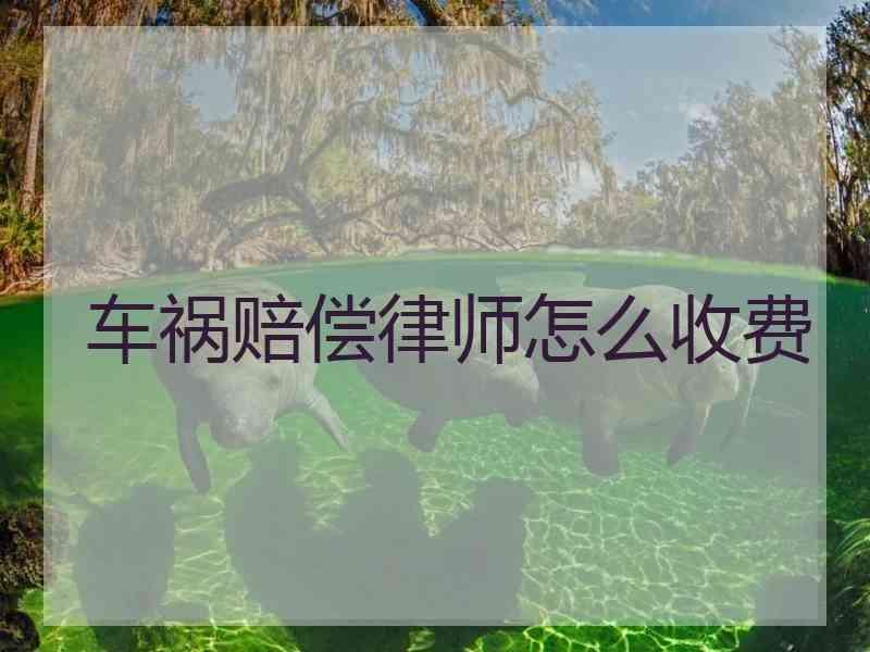 车祸赔偿律师怎么收费