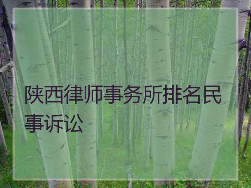 陕西律师事务所排名民事诉讼