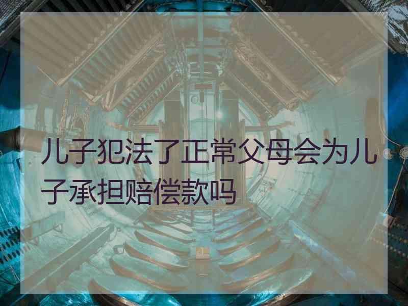 儿子犯法了正常父母会为儿子承担赔偿款吗