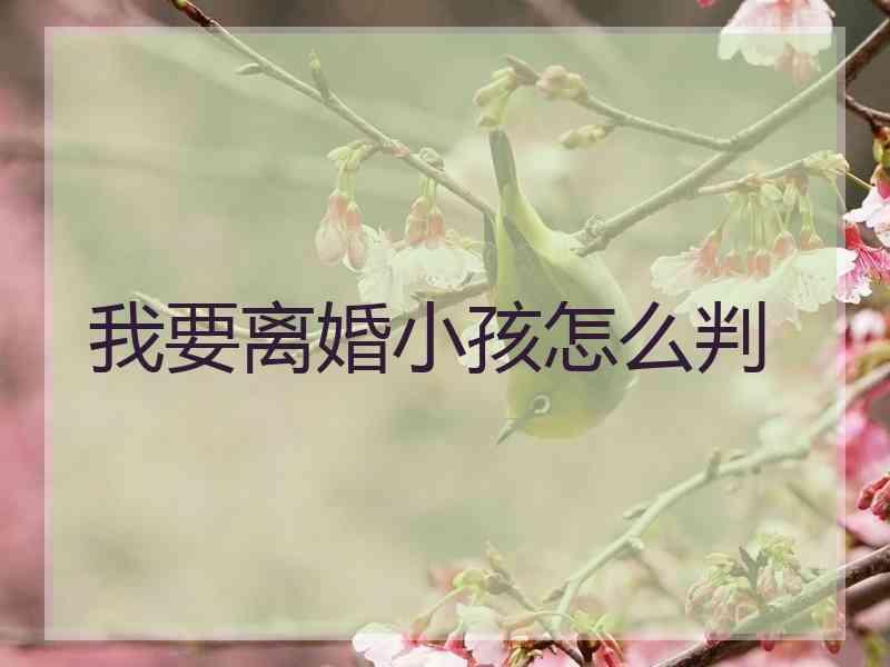 我要离婚小孩怎么判