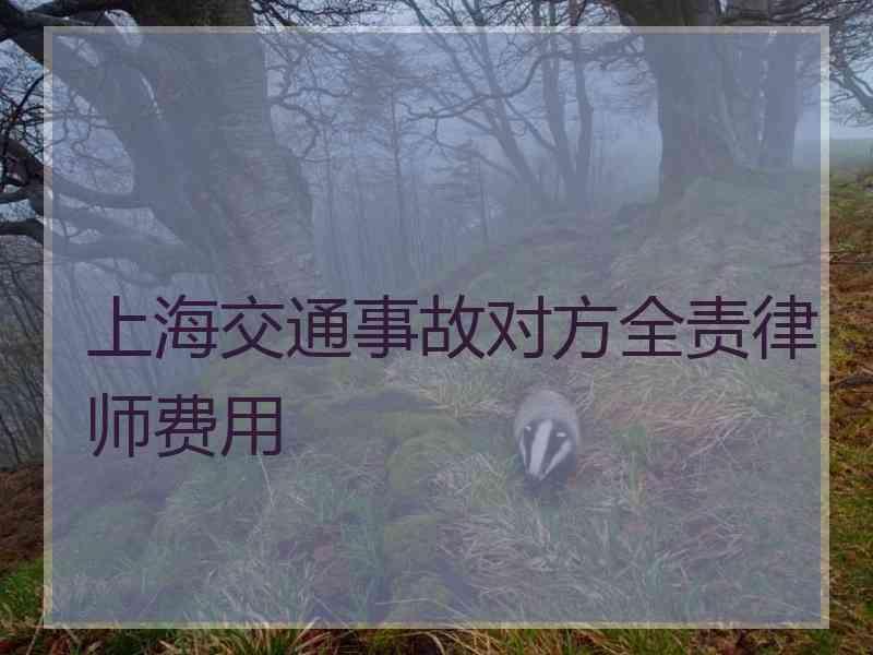 上海交通事故对方全责律师费用