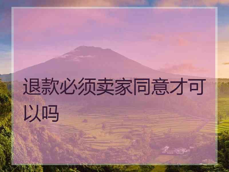 退款必须卖家同意才可以吗