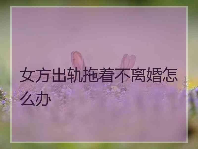 女方出轨拖着不离婚怎么办