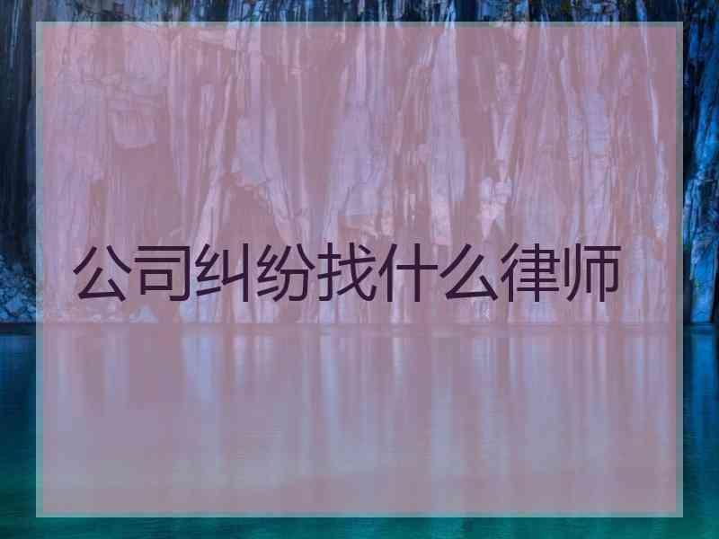 公司纠纷找什么律师