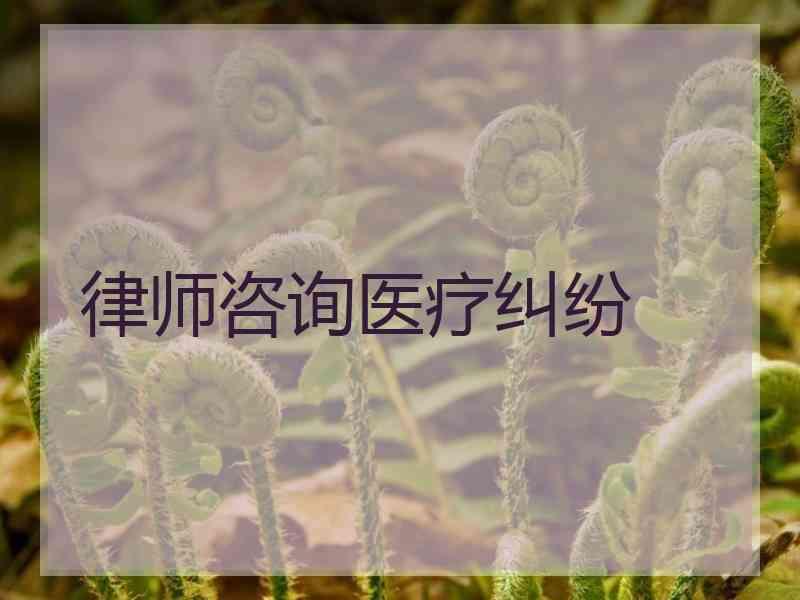 律师咨询医疗纠纷