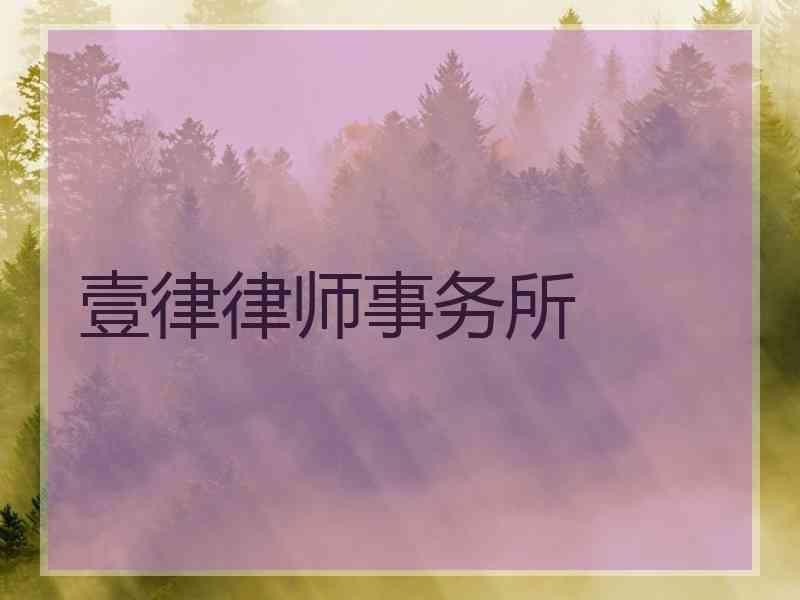 壹律律师事务所