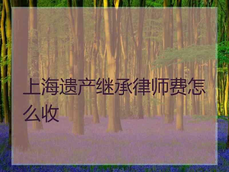 上海遗产继承律师费怎么收