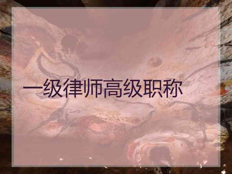 一级律师高级职称