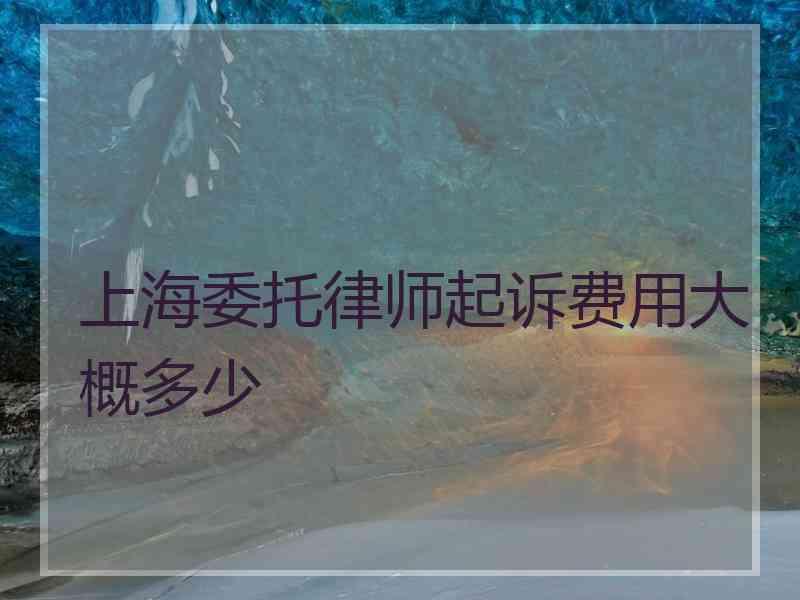 上海委托律师起诉费用大概多少