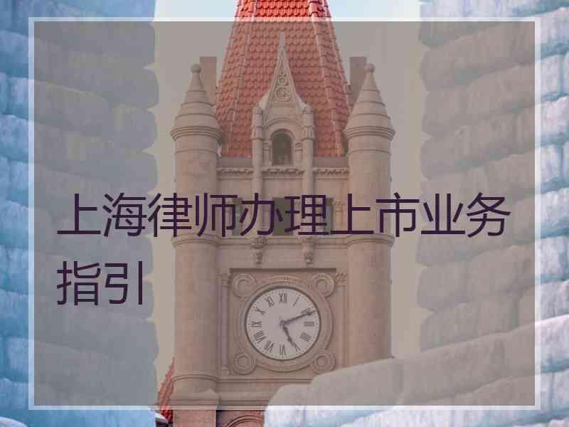 上海律师办理上市业务指引