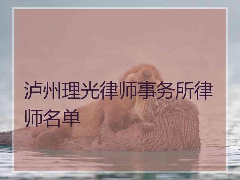 泸州理光律师事务所律师名单