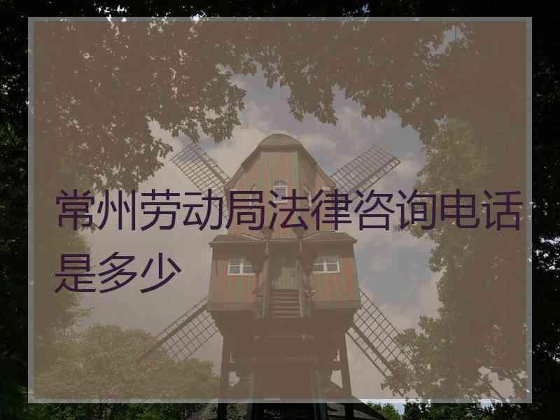 常州劳动局法律咨询电话是多少