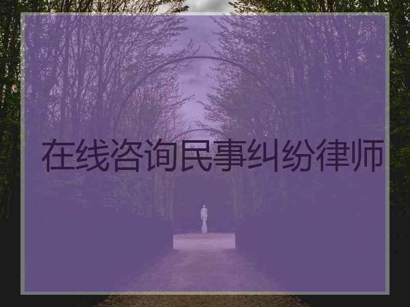 在线咨询民事纠纷律师