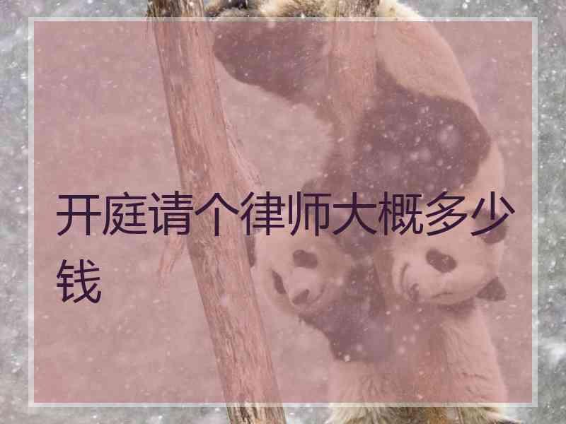 开庭请个律师大概多少钱