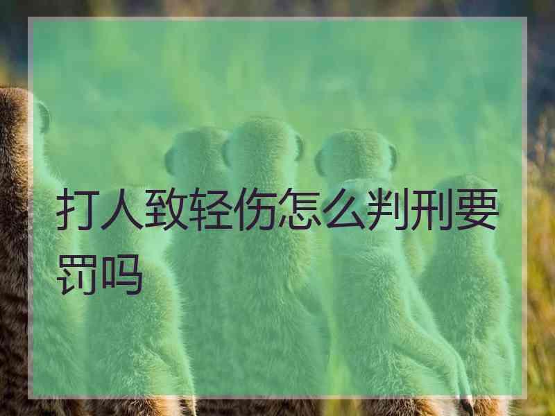 打人致轻伤怎么判刑要罚吗