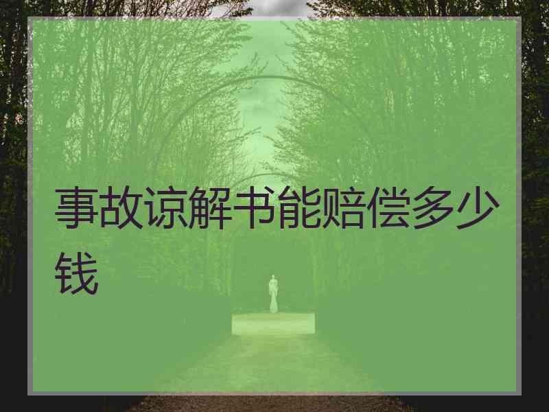 事故谅解书能赔偿多少钱