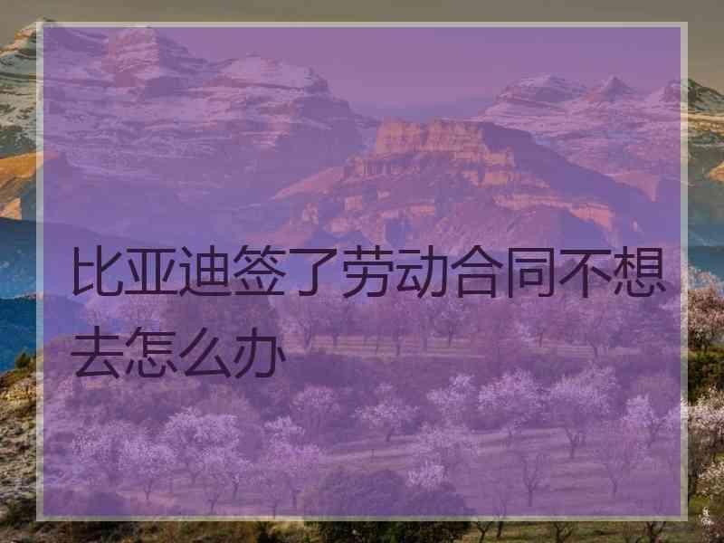 比亚迪签了劳动合同不想去怎么办
