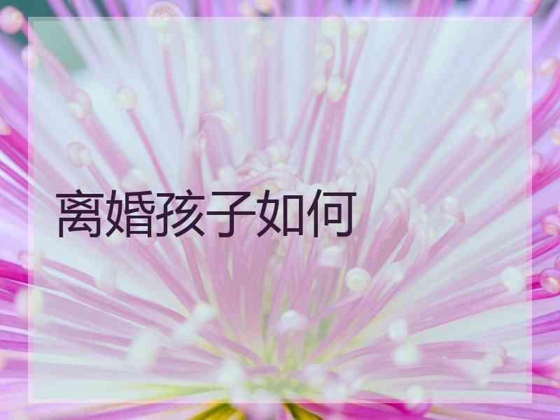 离婚孩子如何