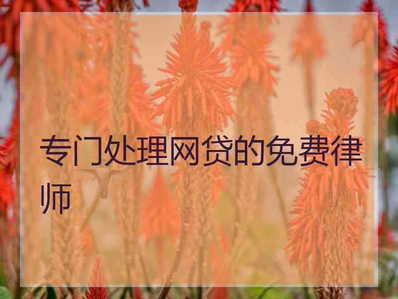 专门处理网贷的免费律师