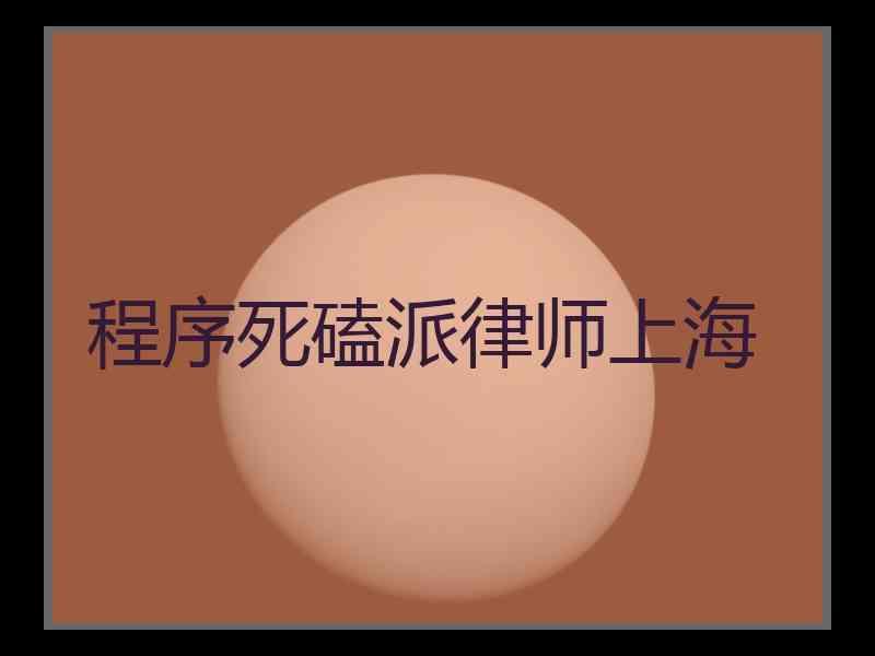 程序死磕派律师上海