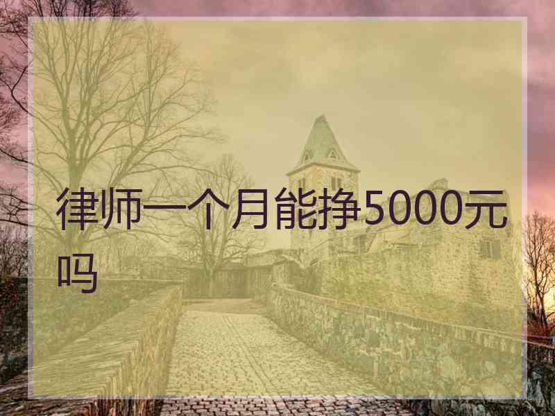 律师一个月能挣5000元吗