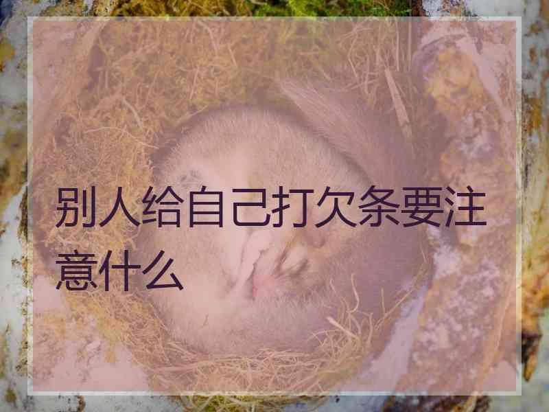 别人给自己打欠条要注意什么