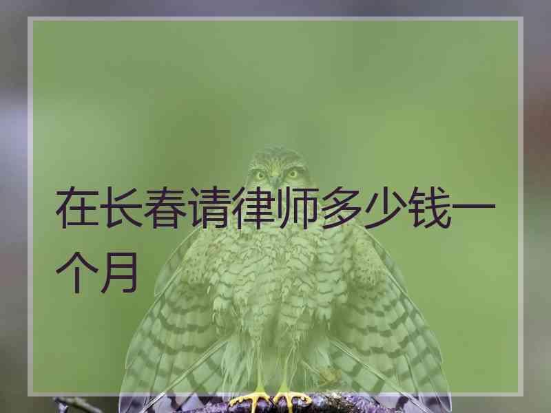 在长春请律师多少钱一个月