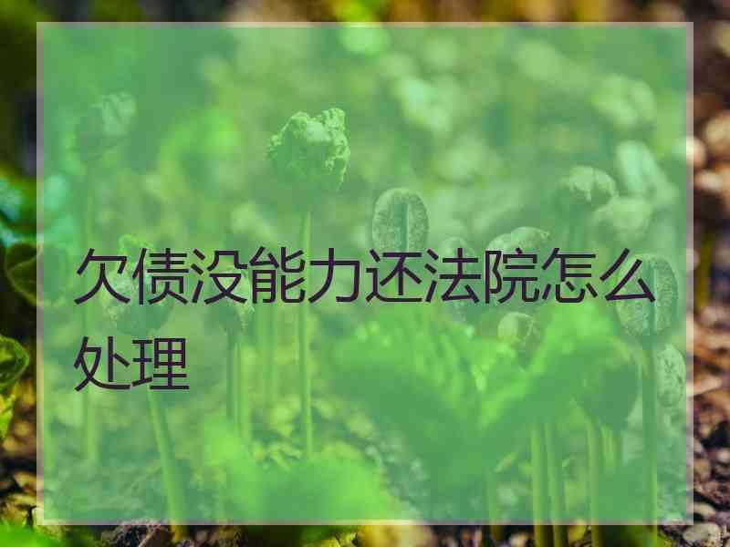 欠债没能力还法院怎么处理