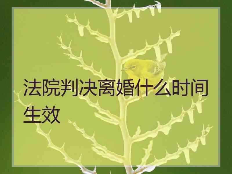 法院判决离婚什么时间生效