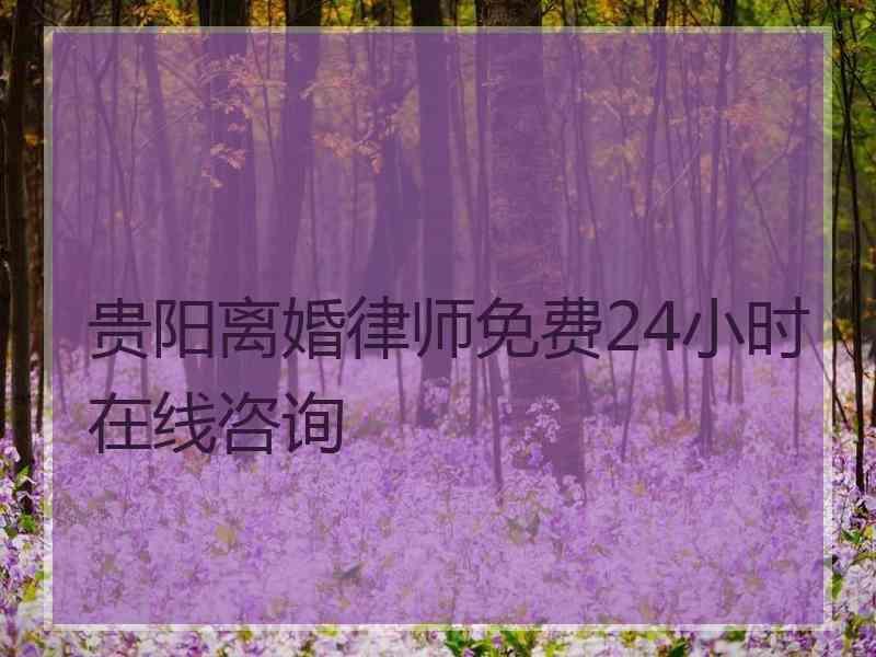 贵阳离婚律师免费24小时在线咨询