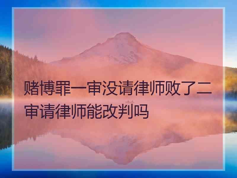 赌博罪一审没请律师败了二审请律师能改判吗