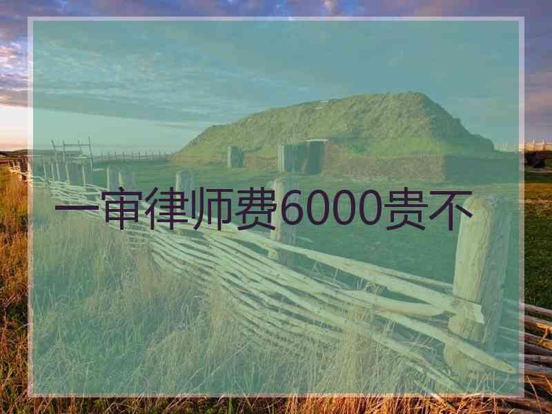 一审律师费6000贵不