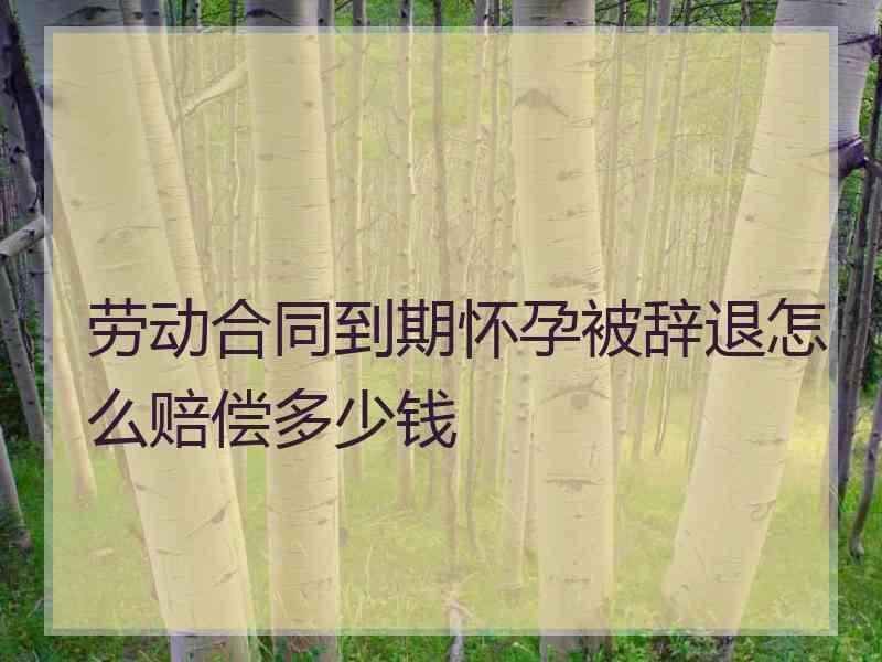 劳动合同到期怀孕被辞退怎么赔偿多少钱