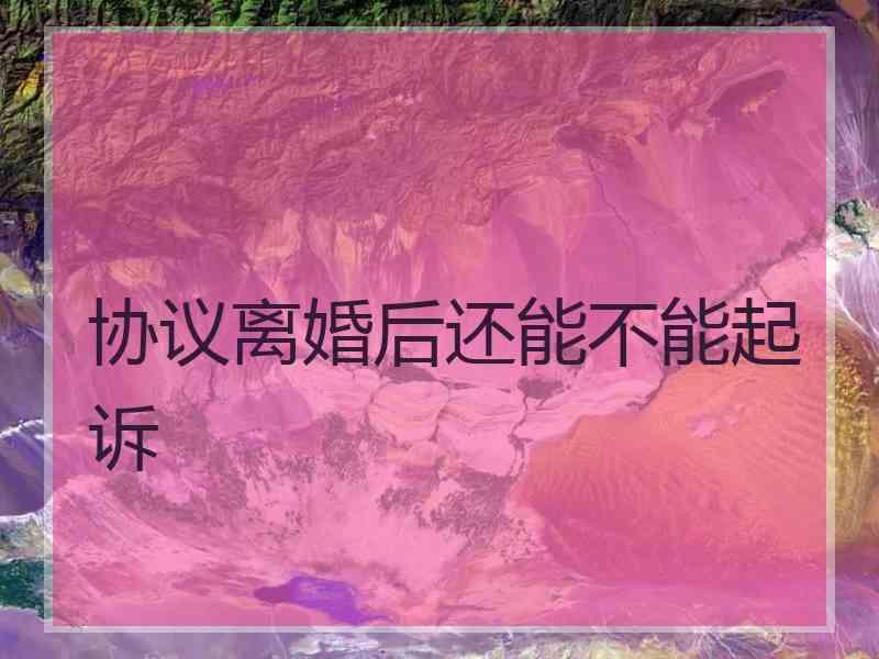 协议离婚后还能不能起诉