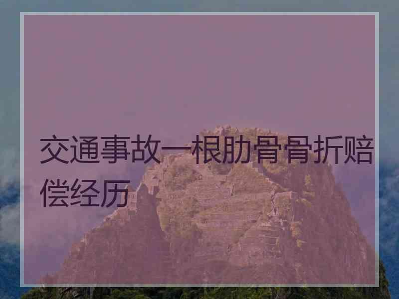 交通事故一根肋骨骨折赔偿经历