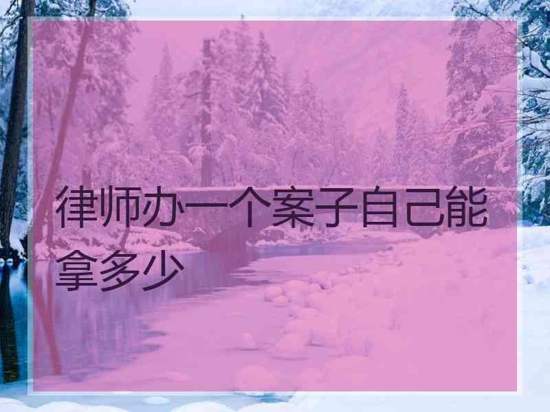 律师办一个案子自己能拿多少