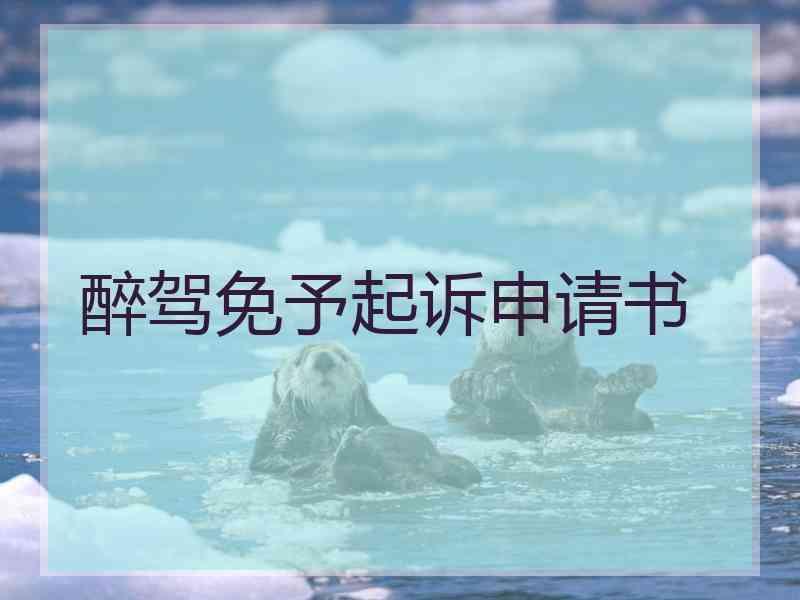 醉驾免予起诉申请书