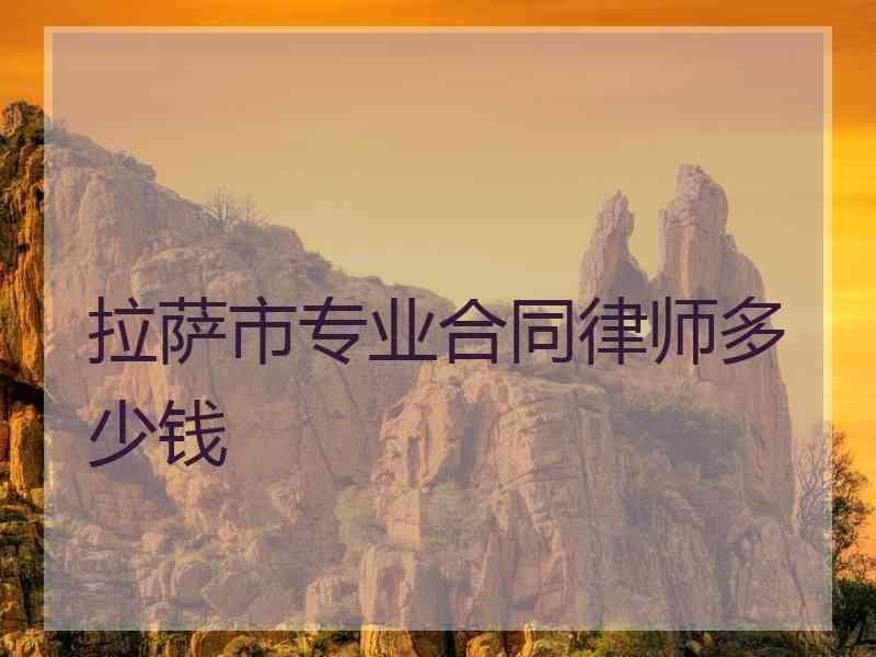 拉萨市专业合同律师多少钱