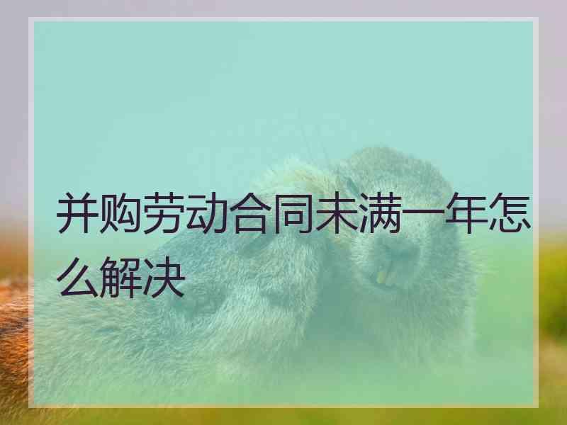 并购劳动合同未满一年怎么解决