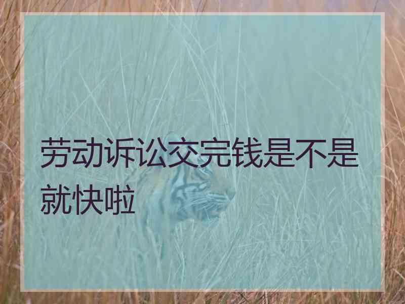 劳动诉讼交完钱是不是就快啦