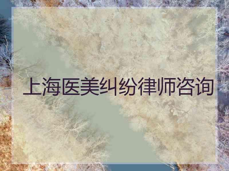 上海医美纠纷律师咨询