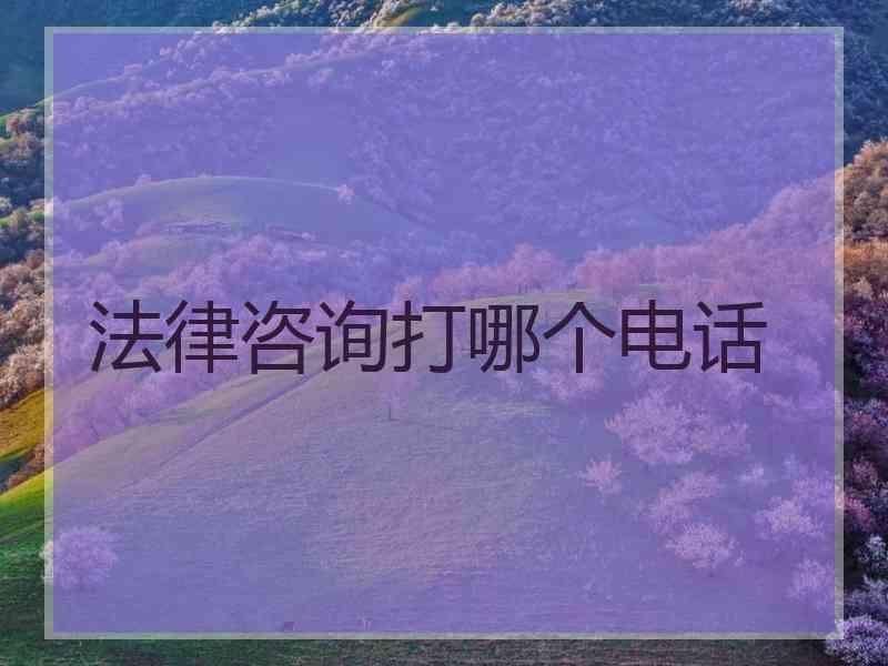 法律咨询打哪个电话