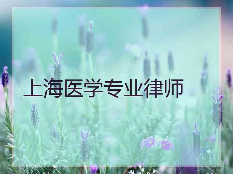 上海医学专业律师