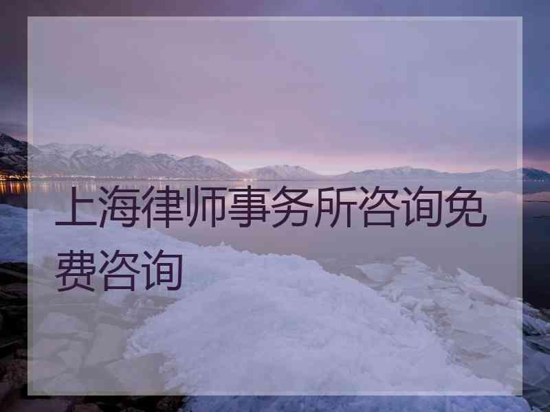 上海律师事务所咨询免费咨询