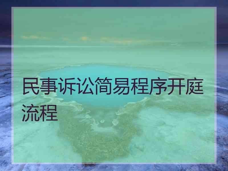 民事诉讼简易程序开庭流程