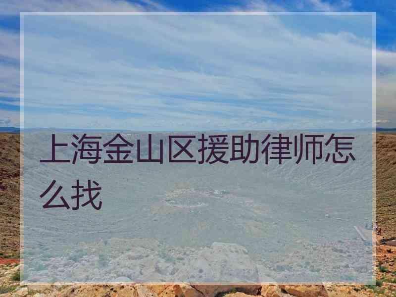 上海金山区援助律师怎么找