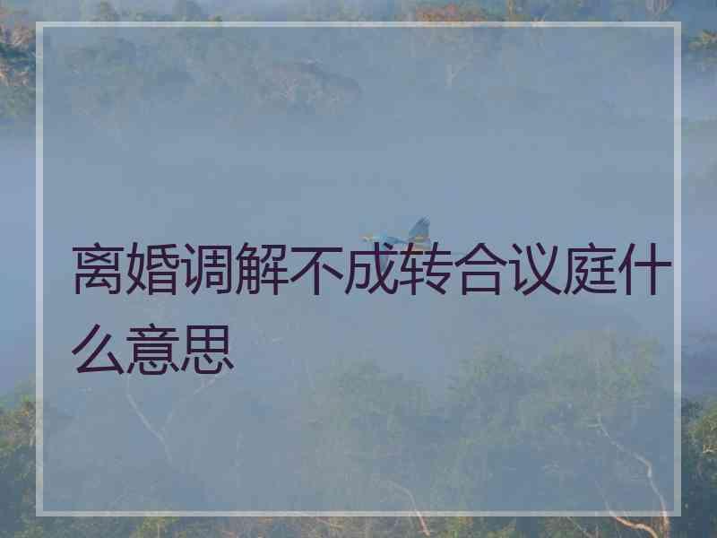 离婚调解不成转合议庭什么意思